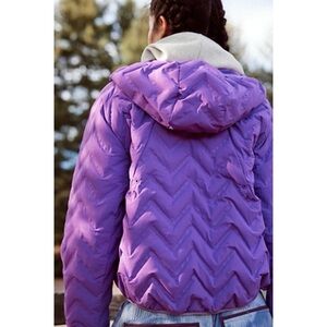 New Free People Movement Packable Puffer Jacket Purple Wavy XS